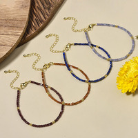 Bracelets Bohèmes en Pierres Naturelles Facettées en Forme de Cube, Petites Pierres de 2 mm, Tourmaline, Quartz, Cristal de Guérison, Bracelet Perlé pour Femme