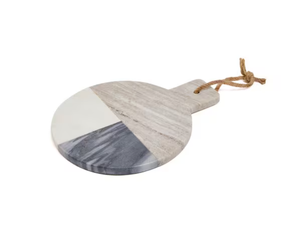 Gran oferta tabla de cortar de mármol con 3 diferentes colores de piedra gris negro y blanco piedra redonda con mango cuerda percha tablero - Product Image 2