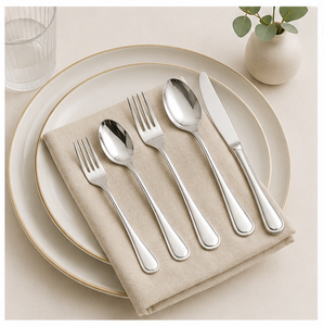 Ensemble de couverts en acier inoxydable attrayant avec manche en forme de goutte d'eau, vaisselle en gros pour mariages au prix le plus bas - Product Image 4