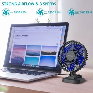 Ventilatore da Scrivania USB ABC Silenzioso e Portatile con Regolazione a 40 Gradi, Migliore Raffreddamento per Ufficio, 3 Velocità, Piccolo Gadget USB Potente - Product Image 6