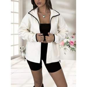 2025 2024 <b>Women's</b> Sheep Skin <b>Zip</b> <b>up</b> Fleece <b>Jacket</b> Stand Collar Casual Outerwear with Pockets Fall <b>Jacket</b> in XL Size - Product Image 5