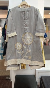 Women <b>Linen</b> Cotton Blouse Floral Embroidered Button Down Turn-Down Collar Balloon Sleeve Casual Summer <b>Top</b> - Product Image 3