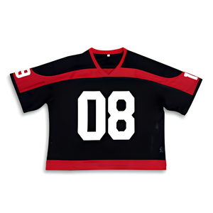 Camiseta de fútbol corta para mujer, hombre y jóvenes, personalizada, al por mayor, barata, lisa, de malla, poliéster, algodón, cuello en V, cuello redondo, OE - Product Image 3