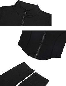 Camiseta de Yoga para Mujer INDEX, Azul, Media Cremallera, Manga Larga, Ajuste Ceñido, Transpirable, Spandex/Poliéster, Ropa Deportiva, Diseño Sin Costuras, Color Sólido - Product Image 5