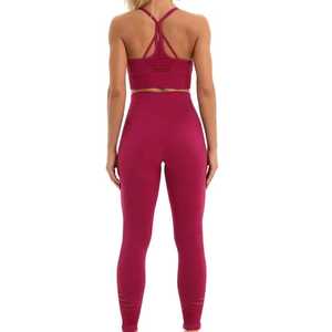 Conjunto de yoga transpirable sin costuras para mujer, conjunto deportivo transpirable para fitness, ropa deportiva de 2 piezas y ropa para correr. - Product Image 5