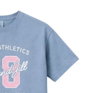 T-shirt vintage athlétique bleu clair en coton doux à col rond et manches courtes – Vêtement décontracté et tendance pour le quotidien - Product Image 4