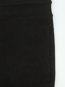 Pantalon de survêtement noir tricoté pour homme, taille élastique avec cordon de serrage, poches latérales, poids moyen, 100 % coton, décontracté, pour l'automne - Product Image 4