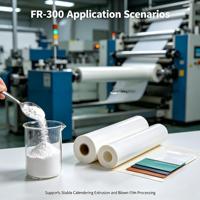 FR300 Bubuk Penstabil Panas PVC Bebas Timbal Kalsium Seng Untuk Film PVC Lunak Kulit Buatan Film Tiup