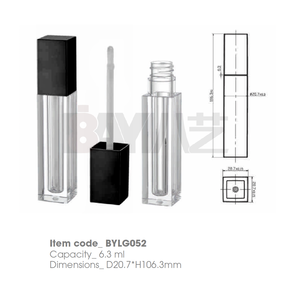 Tubo de Brillo Labial Cuadrado de 6 ml al por Mayor con Brocha Grande, Logotipo Personalizado, Etiqueta Privada, Envase de Brillo Labial Líquido Brillante - Product Image 1