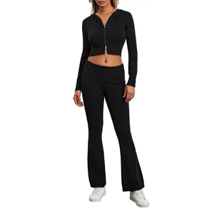 Unisex Custom Logo Fleece Winter Tracksuit Set Hoodie and Sweatpants with <b>Knee</b>-Length Design for Women Men - Product Image 1