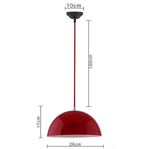 Superior Export Quality Red Metal Pendant Light Round Celling Mount Indoor Home Decorate Living Room Fixture Lightweight Designs - Product Image 3