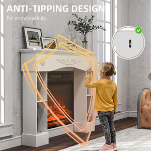 Caminetto Barocco Bianco Autoportante 115 cm L x 100 cm H con Gambe per Caminetti Elettrici - Product Image 6