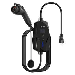 Cargador ajustable de 16 amperios Nivel 1 y 2 EV, Cable de 25 pies, estación de carga portátil para coche doméstico, adaptador NEMA 6-20P 5-15 SAE J1772 EV - Product Image 1