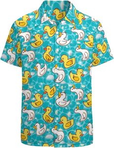 Camisa de hombre con estampado completo, manga corta, estilo hawaiano, tropical, playera informal con botones, para verano, colorida, con estampado floral. - Product Image 3