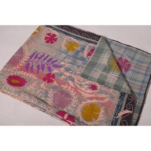 Lavinas Boho Kantha Suzani Embroidered <b>Quilt</b> Handmade Vintage Cotton Floral Eco-Friendly Washable All-Season Bedspread Home - Product Image 5