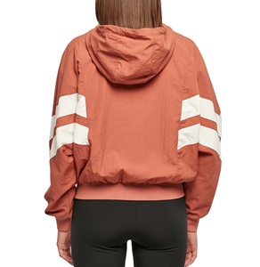 Chaqueta Cortavientos para Mujer, Estilo Urbano, con Logotipo Personalizado, de Poliéster Arrugado, Impermeable, de Nailon, Deportiva, con Cremallera y Capucha - Product Image 2