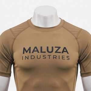 T-shirt de compression tricoté pour homme avec logo personnalisé, 100 % coton, respirant, écologique, grande taille, haute élasticité, coupe ajustée, pour le fitness - Product Image 3
