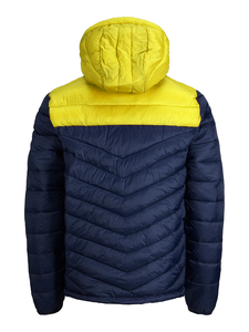 ALLIGNED INDUSTRY Manteau matelassé réversible pour homme, beige, à capuche, avec fermeture éclair, col montant, décontracté, écologique - Product Image 2