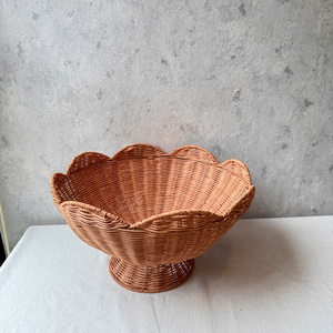 Natural <b>Large</b> Rattan Food <b>Storage</b> <b>Basket</b> Bowl Rustic Style Eco-Friendly Home Decoration - Product Image 2