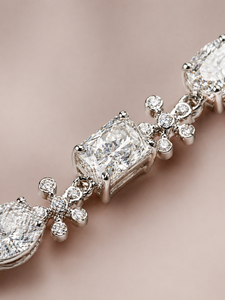 ELVORA GEMS Women's 925 Silver Rhodium Plated Snowflake Diamond Tennis <b>Bracelet</b> Model ELVO27-1 Wedding Jewelry - Product Image 4