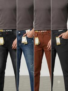 Stockify MultiBrands Jeans en coton pour homme, coupe classique, denim bleu, vêtements décontractés pour un style au quotidien, West Bengal - Product Image 4