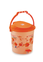 Poubelle à pédale rose avec couvercle, motif de fleurs ravissantes, poubelle cylindrique en plastique, utilisation intérieure et extérieure