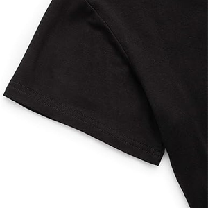 <b>Women's</b> <b>Black</b> Solid Woven Cross Strap <b>Crop</b> T-Shirt Loose Fit Short Sleeve O-Neck Casual Summer <b>Top</b> - Product Image 4