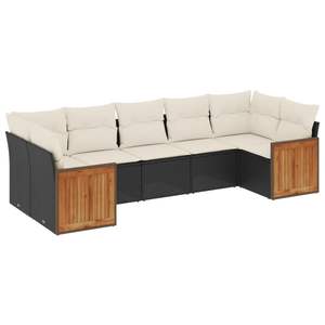Ensemble de canapés de jardin en rotin PE noir avec pieds réglables, confortable et élégant, mobilier d'extérieur - Product Image 2