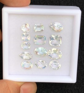 Natural <b>Rainbow</b> Moonstone Faceted Lot Blue Flash Madagascar Loose Gemstones For Jewelry Making Supply - Product Image 6