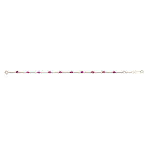 Bracelet chaîne en rubis élégant, luxueux et tendance, cadeau de fiançailles, de mariage ou de fête, en or jaune 18 carats avec pierre précieuse ovale, bijoux fins pour femmes - Product Image 4
