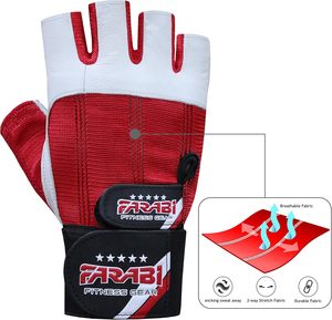 Gants de musculation en cuir Farabi Sports avec poignées, longue protection du poignet, respirants, antidérapants et légers pour la gym, le cyclisme et les activités de plein air - Product Image 3