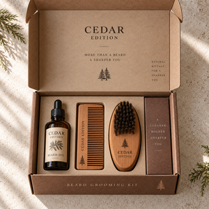 Caja de Embalaje de Cartón Corrugado Impresa Personalizada para Kit de Cuidado de Barba CEDAR - Product Image 2