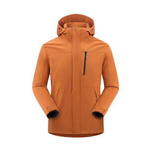 Blouson matelassé à capuche pour homme, color-block, imperméable, fermeture éclair, col montant, coupe classique, style sportif hiver, extérieur en polyester - Product Image 5