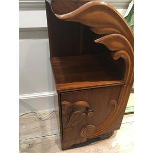 Handcrafted <b>Teak</b> Wood Carved Lotus Side <b>Table</b> Wholesale Moradabad - Product Image 3