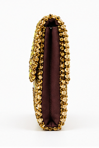 Pochette artisanale en perles dorées |   Sac à main de soirée orné |   Sac à main pour fêtes et mariages, élégant et fait main, sac statement - Product Image 4