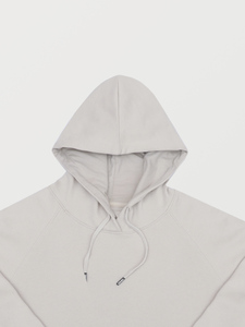 <b>Women's</b> <b>White</b> Hooded <b>Sweatshirt</b> Solid Color Cotton Knitted Pullover With Pockets Autumn Wear - Product Image 5