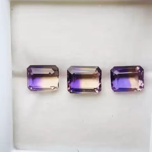 Ametrina natural con corte esmeralda, 3 piezas, calidad AAA, brillo AAA, buen color, perfecta para la elaboración y pulido de cualquier joyería. - Product Image 1