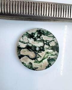 Esfera de Reloj de Ágata Musgosa Natural Verde con Patrón de Musgo Natural Redonda de 28.5mm - Product Image 3