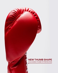 Dernier modèle de gants de boxe rouges personnalisés, 100% cuir véritable, gants de boxe confortables, gants de kickboxing pour l'entraînement - Product Image 4