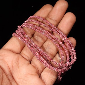 Perles brutes de diamant rouge naturel non taillées 2-3mm 16 pouces, pépites brutes en vrac pour la fabrication de bijoux, vente en gros - Product Image 2