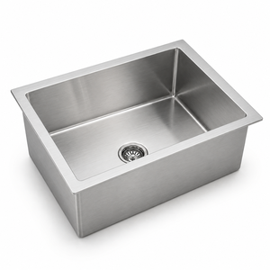 Brushed Stainless Steel 304 Grade <b>Kitchen</b> <b>Sink</b> Industrial Style Single Bowl Workstation Basin - Product Image 1