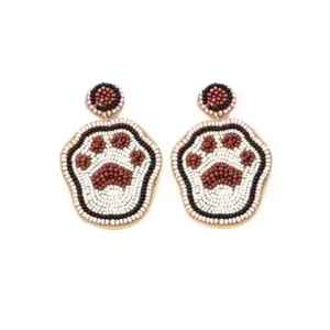 Nouvelles boucles d'oreilles créoles modernes et tendance, brodées à la main avec perles de rocaille, idéales pour mariages, fêtes, événements thématiques et cadeaux - Product Image 1