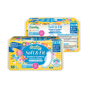 Sanita Soft & Fit Slim Winged, Toallas Sanitarias con Alas, 24.5cm, Suaves como la Algodón, Alta Absorbencia, Uso Diario, 16 Unidades - Product Image 3