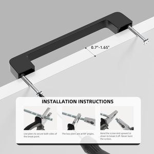 Lot de 10 poignées et tirants de 5 pouces en alliage de zinc massif noir mat pour armoires de cuisine et tiroirs de commodes, quincaillerie de meubles - Product Image 2