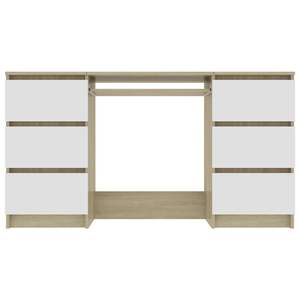 Bureau d'ordinateur en bois d'ingénierie blanc et chêne Sonoma - Product Image 4