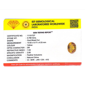 Natural Citrine Loose Gemstone 3.9 Carat Oval Cut for Fine Jewelry - Product Image 4