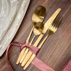 Ensemble de couverts professionnels en acier inoxydable argenté pour cuisine, cuillère, fourchette, couteau, vaisselle durable - Product Image 3