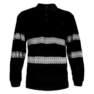 เสื้อทำงานแขนยาวสะท้อนแสงเพื่อความปลอดภัย ชุดป้องกันความปลอดภัยสำหรับงานก่อสร้างและงานวิศวกรรมถนน สำหรับผู้ชาย รับสกรีนโลโก้ - Product Image 2