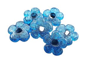 Lampwork Multicolored 8mm and 4mm Beads <b>Crystal</b> Flower Shaped Glass DIY <b>Kit</b> with Chevron Pattern Red & Blue Colors 6mm Size - Product Image 2