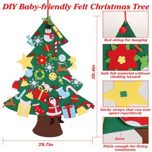 41 pz ornamenti per albero di natale in feltro staccabile da te per bambini, decorazioni regalo - Product Image 4